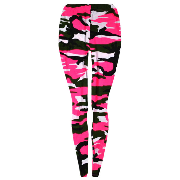 Girls Neon Camouflage Leggings- Neon Pink