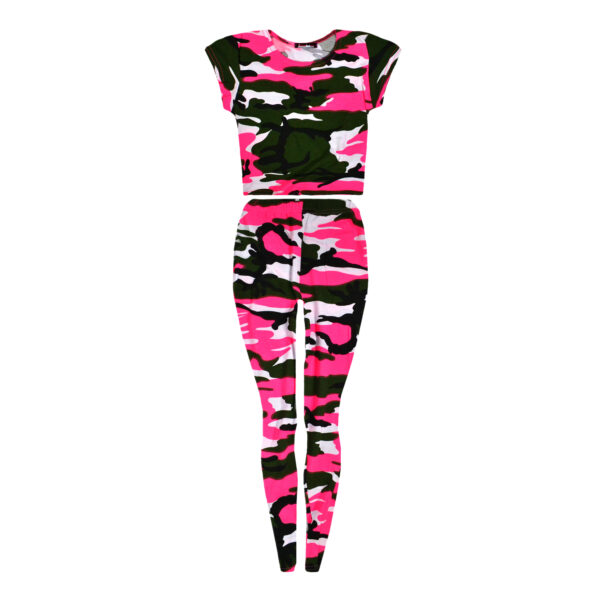 Girls Neon Camouflage Set - Neon Pink