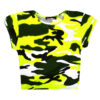 Girls Neon Camouflage Crop Top - Neon Yellow