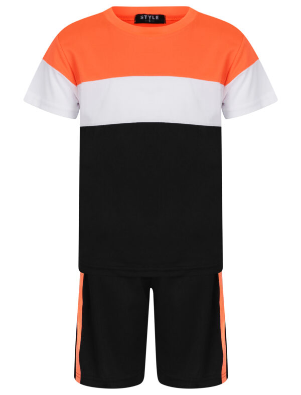 Boys Two Toned T-Shirt & Shorts Set - Orange