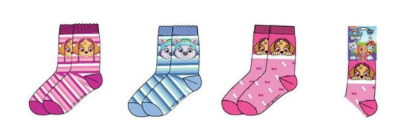 Girls 3 Pairs Cartoon Socks - Paw Patrol