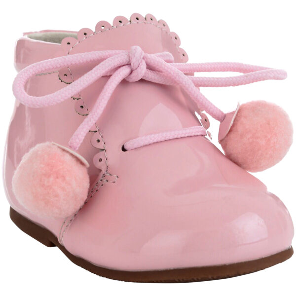 Girls Party Pom Pom Infant Shoes - Pink