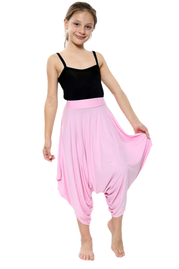 Girls Draping Romper Skirt - Pink