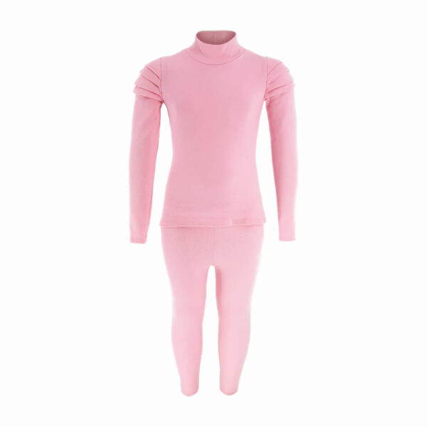 Girls Ruched Sleeve Lounge Wear Tracksuit - Pink