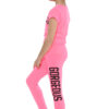 Girls Gorgeous Print Neon Crop Top & Leggings Set - Pink