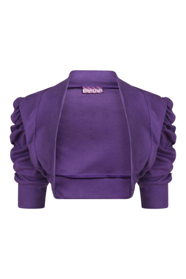 Girls Ruched Sleeve Bolero - Purple