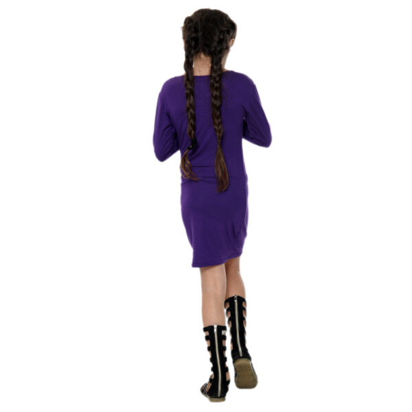 Girls Long Sleeve Bodycon Midi Dress - Purple