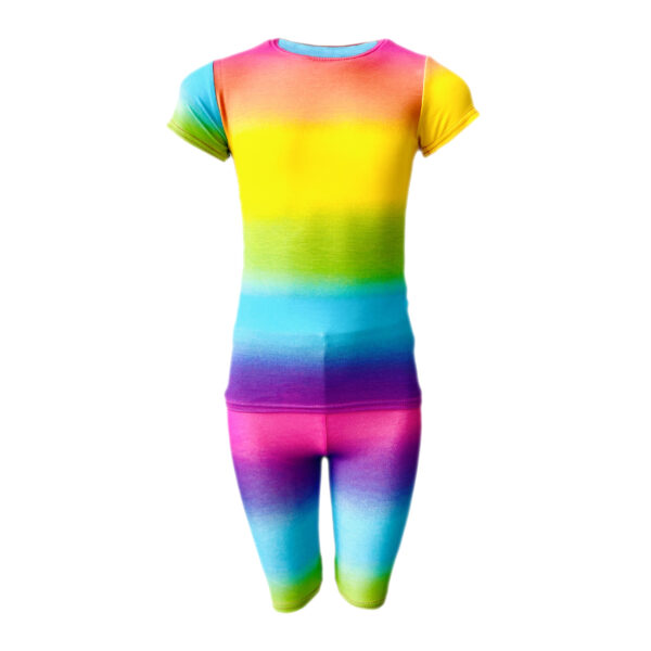 Girls Rainbow Tie-Dye T-Shirt & Shorts Set