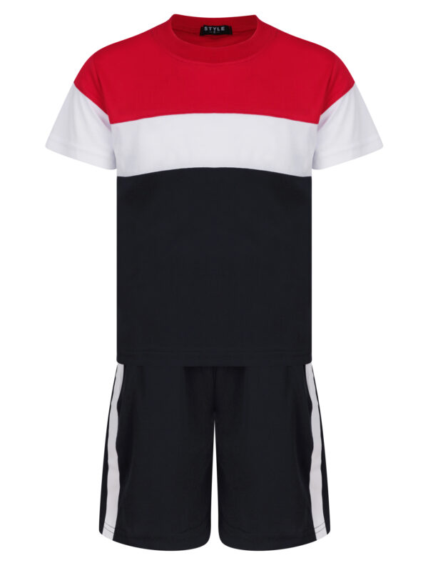 Boys Two Toned T-Shirt & Shorts Set - Red