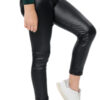 Girls Metallic Black Shiny Stretch Leggings 5-14 Years