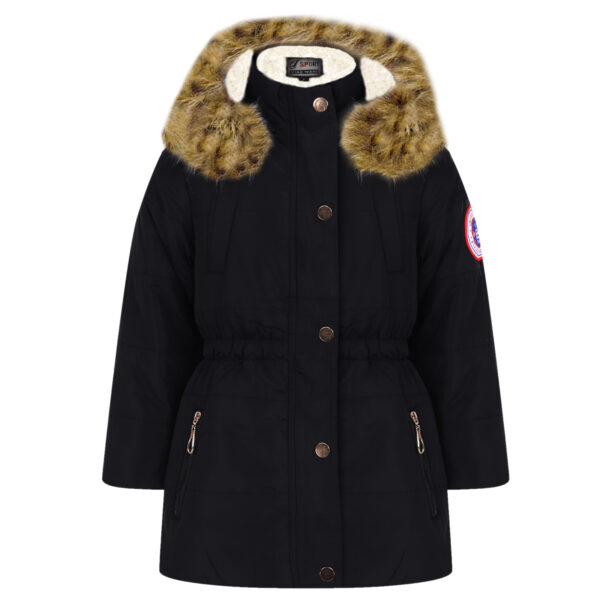 Girls Parka Winter Faux Fur Hooded Coats