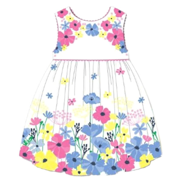Girls Cotton Summer Patterned Dresses - Floral
