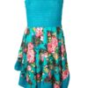 Girls Handkerchief Floral Summer Dress - Turquoise