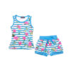 Girls Floral Striped Shorts Set Vest Top Outfit - Image 5