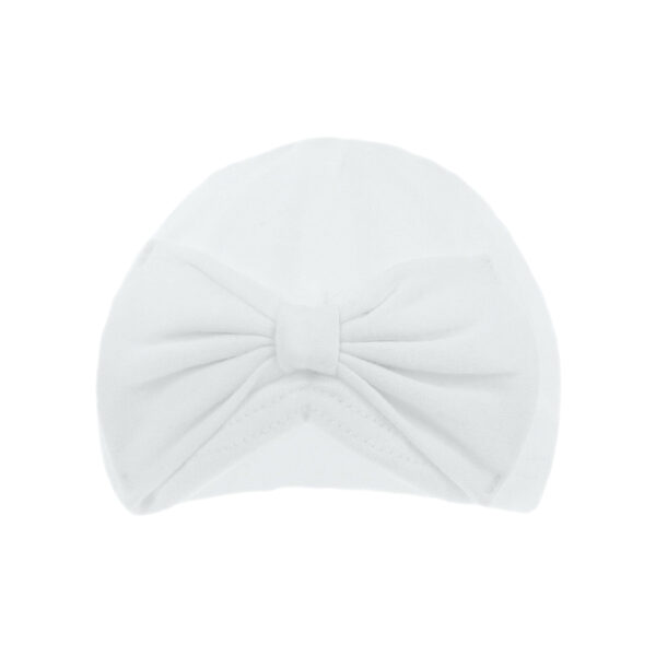 Baby Soft Cotton Hats - White Bow