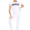 Girls Gorgeous Print Neon Crop Top & Leggings Set - White