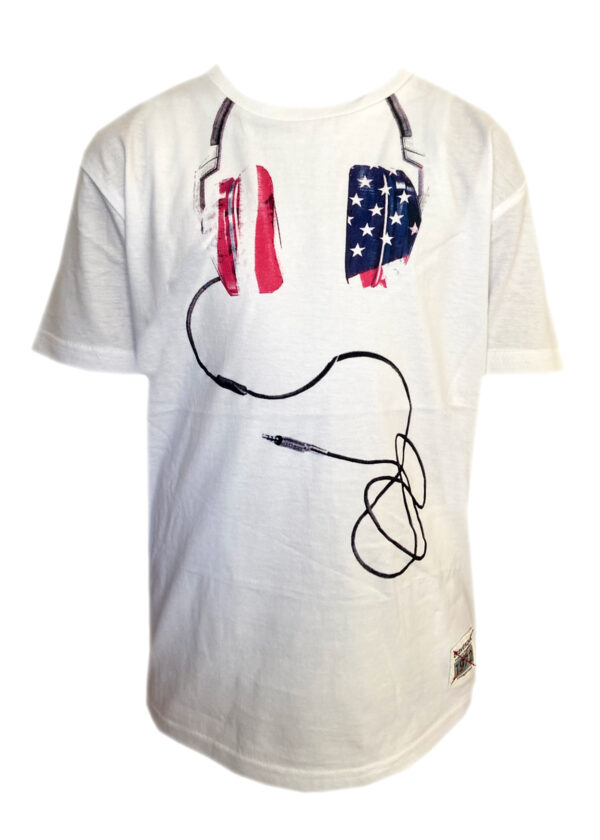 Boys Brave Soul Novelty T-Shirts - White Headphones