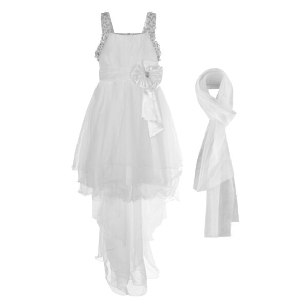 Girls Bridesmaids Long Party Dress - White