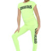 Girls Gorgeous Print Neon Crop Top & Leggings Set - Yellow