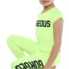 Girls Gorgeous Print Neon Crop Top & Leggings Set - Yellow