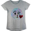 Girls Shiny Sequin Face T-Shirt - Image 29