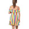Girls Rainbow Off Shoulder Dress