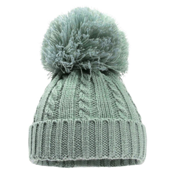 Knitted Bobble Hat - Green