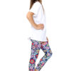 Girls Floral Leggings - Navy