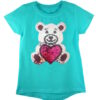 Girls Shiny Sequin Face T-Shirt - Image 4