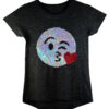 Girls Shiny Sequin Face T-Shirt - Image 12