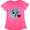 Girls Shiny Sequin Face T-Shirt - Image 30