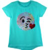 Girls Shiny Sequin Face T-Shirt - Image 31