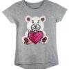Girls Shiny Sequin Face T-Shirt - Image 2