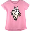 Girls Shiny Sequin Face T-Shirt - Image 18