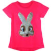 Girls Shiny Sequin Face T-Shirt - Image 27