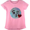 Girls Shiny Sequin Face T-Shirt - Image 32