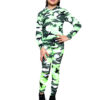 Girls Camouflage Hooded Top and Leggings Tracksuit - Green