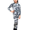 Girls Camouflage Hooded Top and Leggings Tracksuit - Khaki