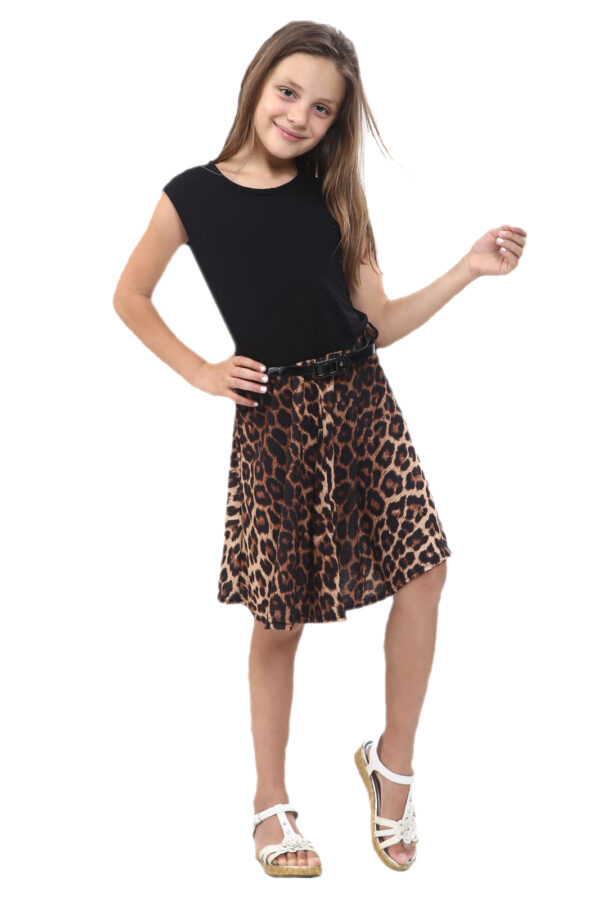 Girls Leopard Skater Dress
