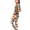 Girls Camouflage Hooded Top and Leggings Tracksuit - Orange