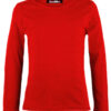 Girls Basic Long Sleeve Tops - Red