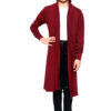 Girls Long Boyfriend Cardigan - WIne Red