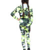 Girls Camouflage Hooded Top and Leggings Tracksuit - Yellow
