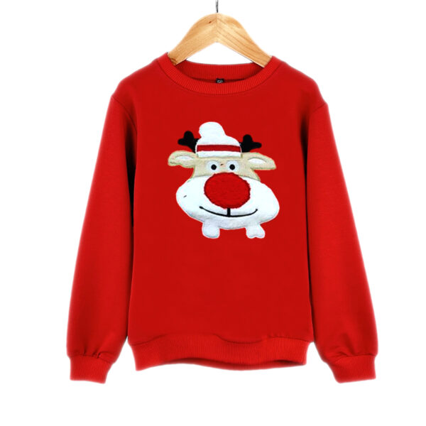 Kids Red Christmas Themed Sweatshirts - Rudolph