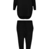 Girls High Low Loungewear Tracksuit - Black