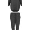 Girls High Low Loungewear Tracksuit - Charcoal