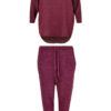 Girls High Low Loungewear Tracksuit - Wine
