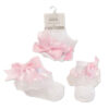 Baby Girls Socks Cotton Rich Spanish Bow Lace Wedding Stocking Socks with Bows Ribbon Top Party Ribbed Ankle Socks 0-18 Months - Image 8