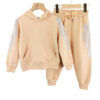 Girls Angel Wings Hoodie Set - Beige