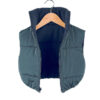 Girls Reversible Gilet Bodywarmer Cropped Sleeveless Jacket 2 in 1 - Khaki